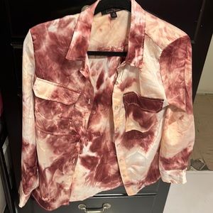 Love tree button down tie dye blouse